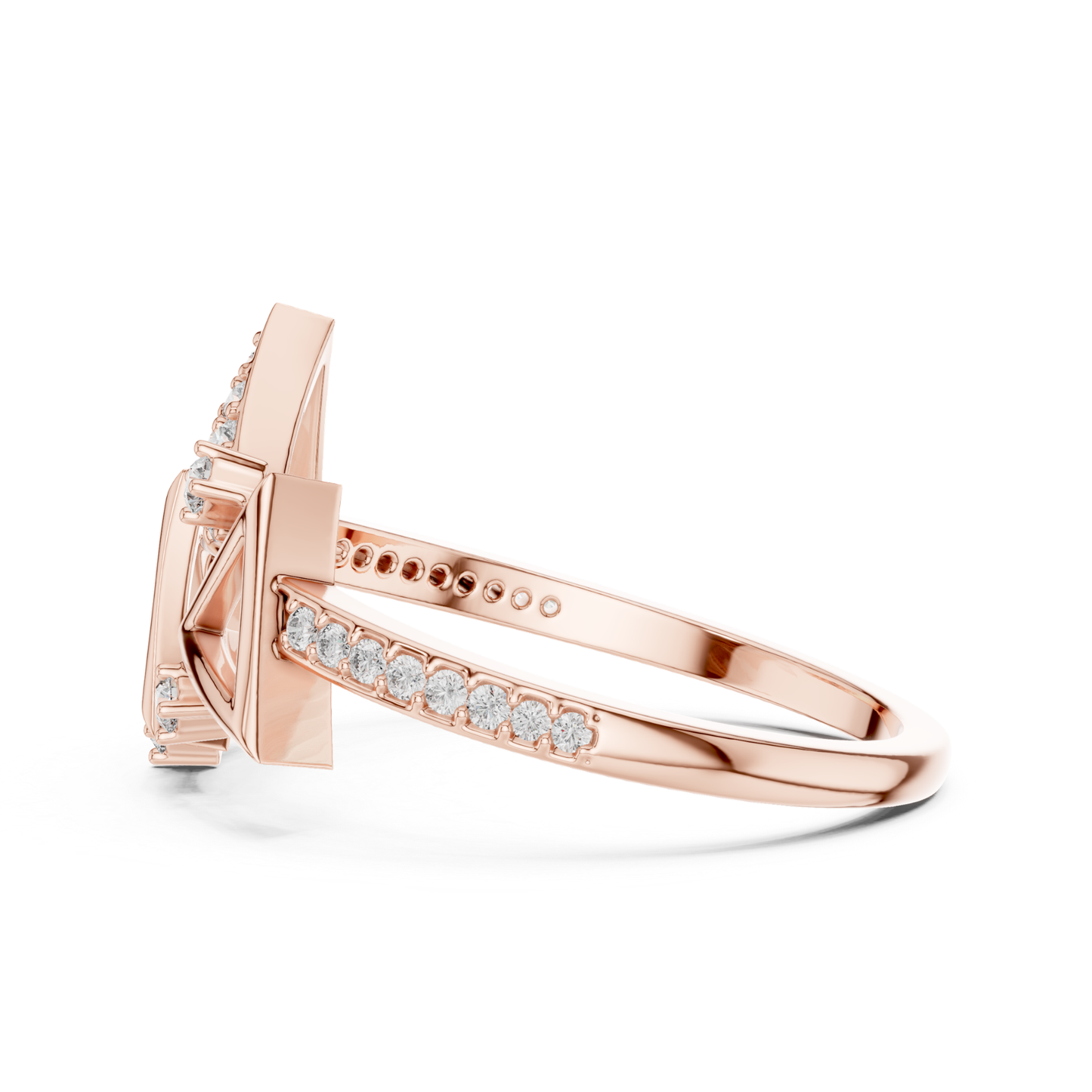 Round Diamond Triangle Open Wrap Ring | Modern Luxury Style