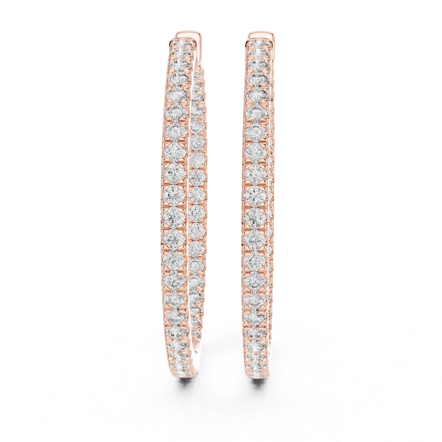 Classic Diamond Hoop Earrings with Brilliant Pave Elegance | Luxury Jewelry