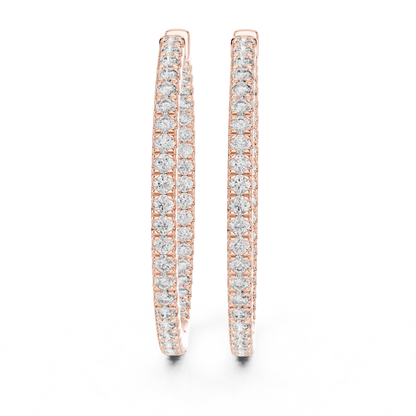 Classic Diamond Hoop Earrings with Brilliant Pave Elegance | Luxury Jewelry
