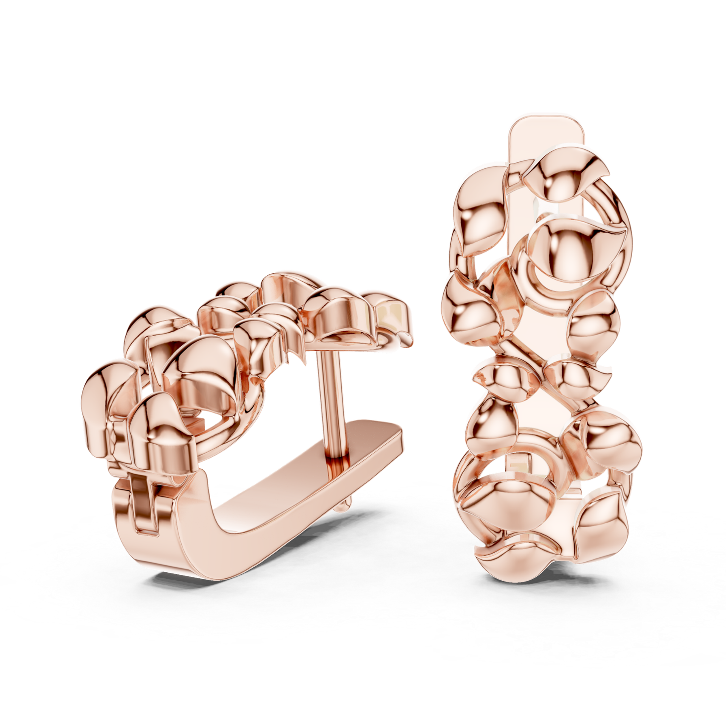 Abstract Leaf Gold Hoop Earrings | Contemporary Sculpted Elegance