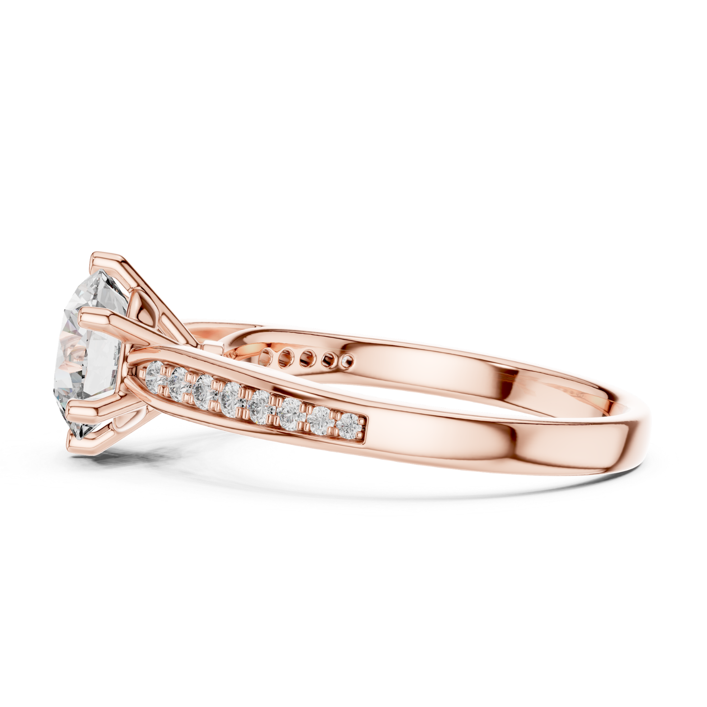 Round Diamond Channel Side Band Ring | Brilliance in Perfect Flow