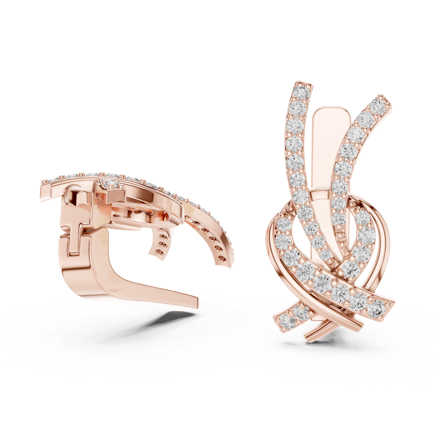 Twisted Diamond Drop Earrings with Criss Cross Elegance | Contemporary Luxury