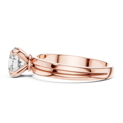 Round Diamond Plain Band Ring | 18K Gold Fine Jewelry