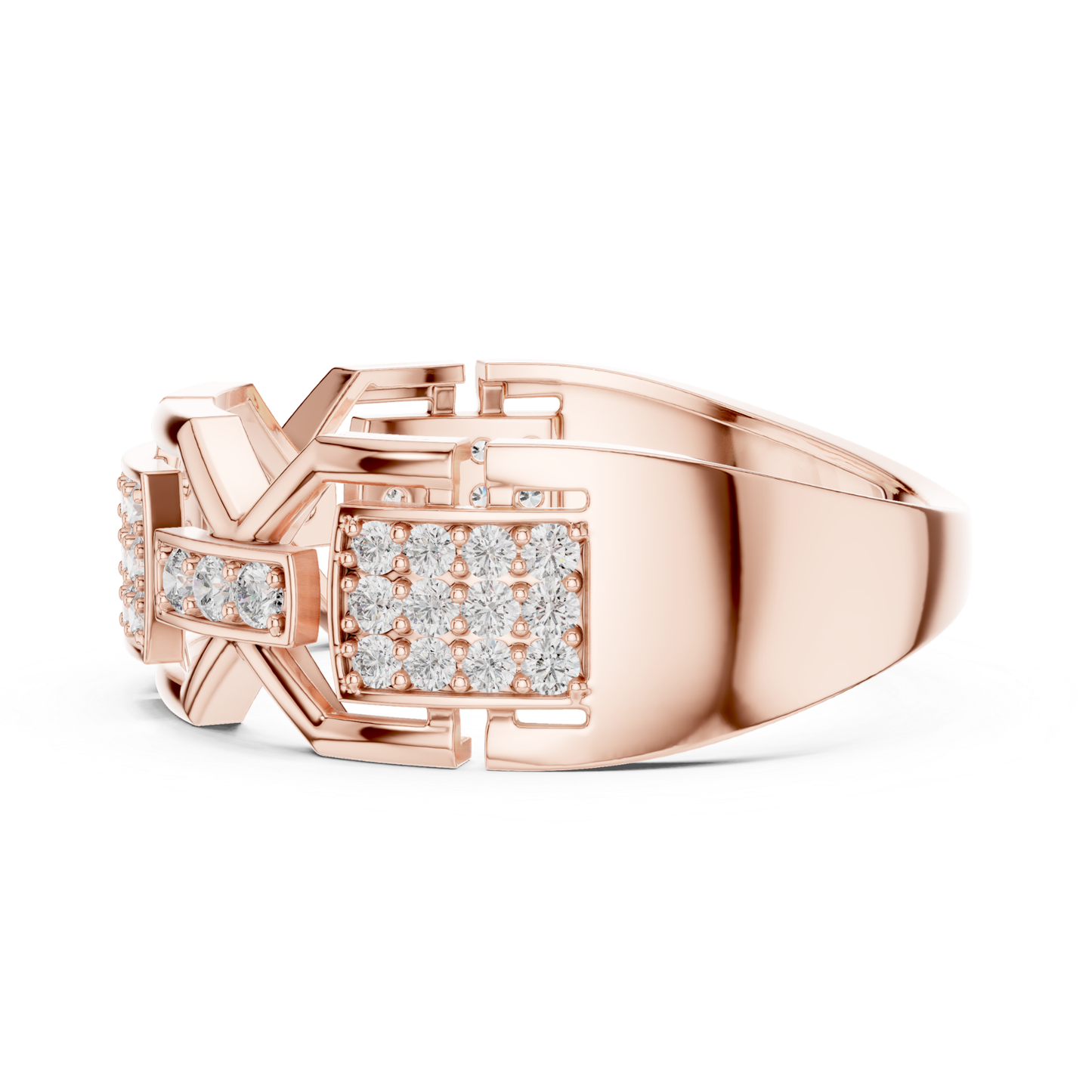 Luxury Diamond Geometric Band Ring | Modern Statement Style