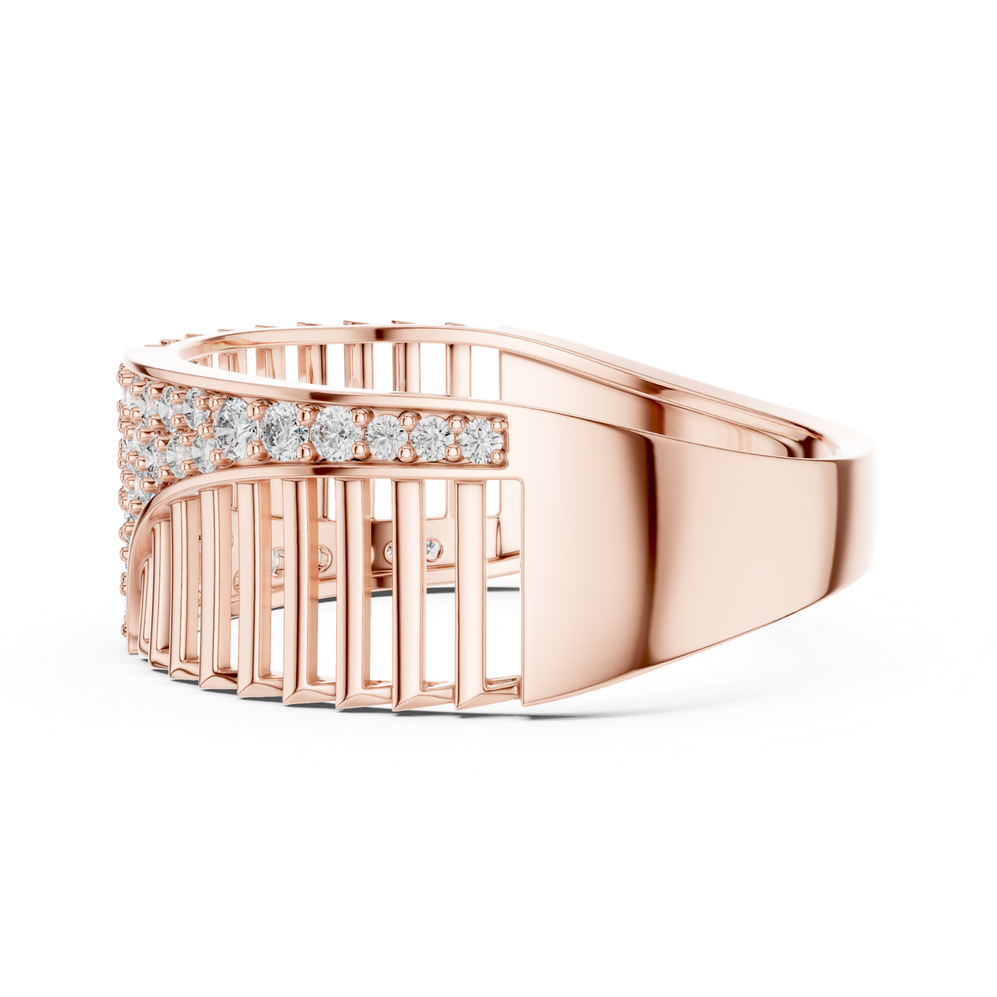 Modern Diamond Wave Band | Contemporary Luxury Jewelry Style