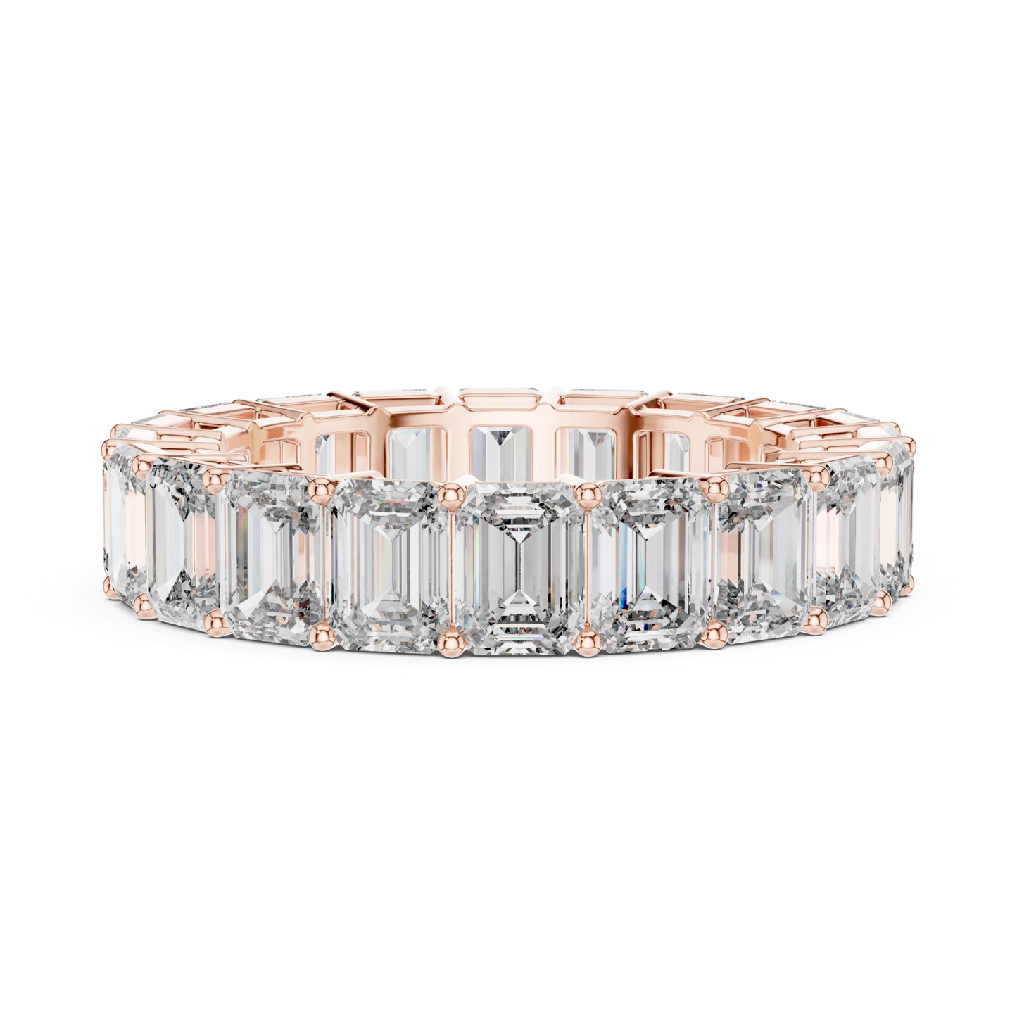 Emerald Cut Diamond Eternity Band | Luxury Gold Wedding Rings