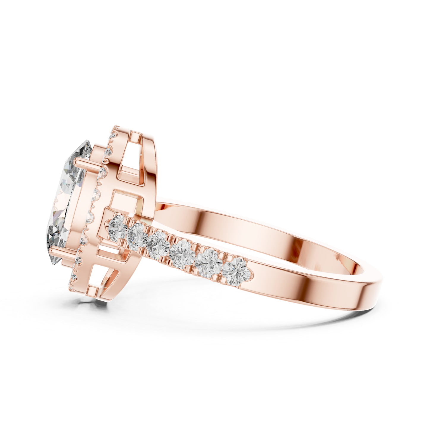 Oval Center Diamond Halo Ring | Crowned in Pure Brilliance