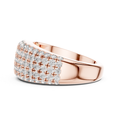 Luxury Multi Row Diamond Ring | Round Brilliant Sparkle