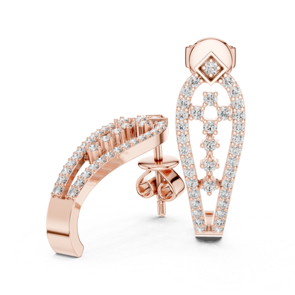 Geometric Diamond Drop Earrings with Openwork Elegance | Modern Luxury