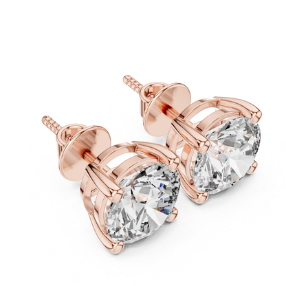 Ohrstecker mit runden Diamanten und klassischer Krappenfassung | 18K
