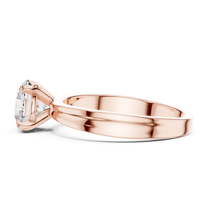 Round Diamond Solitaire Band Ring | 18K Gold Jewelry