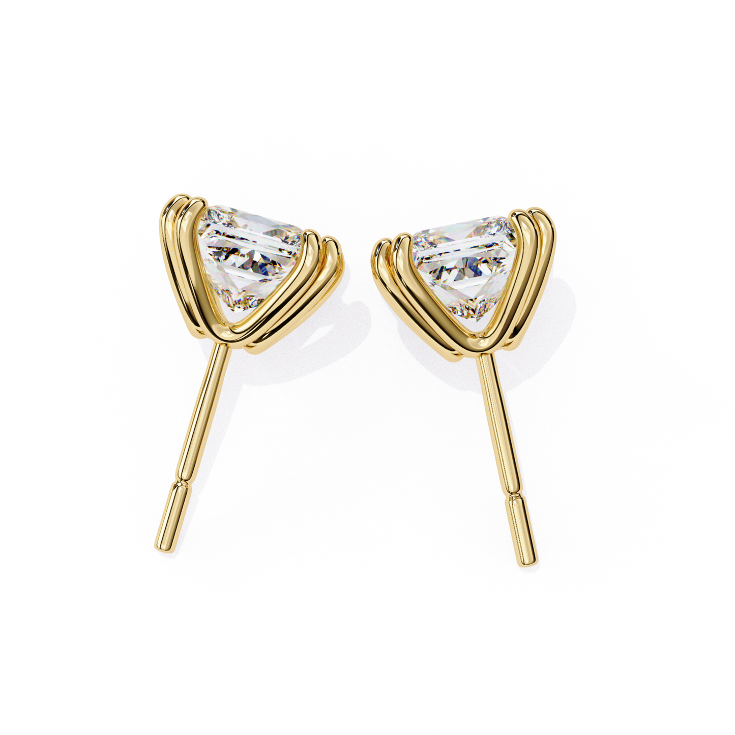 Lab Grown Diamond Gold Stud Earrings for Women