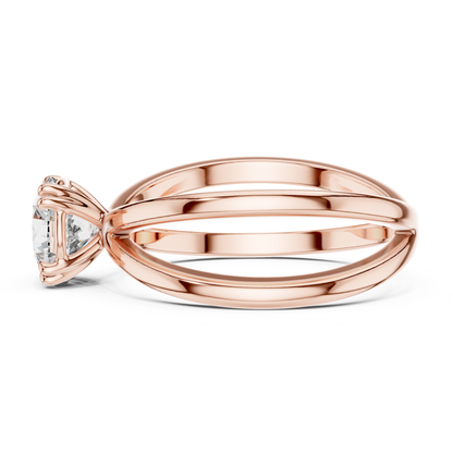 Round Diamond Criss Cross Band Ring | Where Brilliance Intertwines