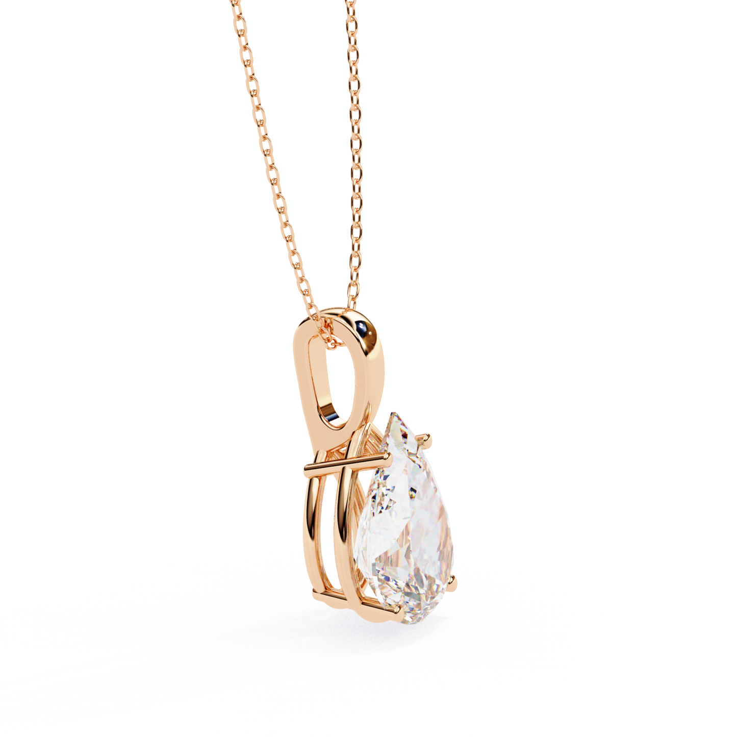 Radiant Pear Elegance Pendant | 18K Fine Gold Jewelry
