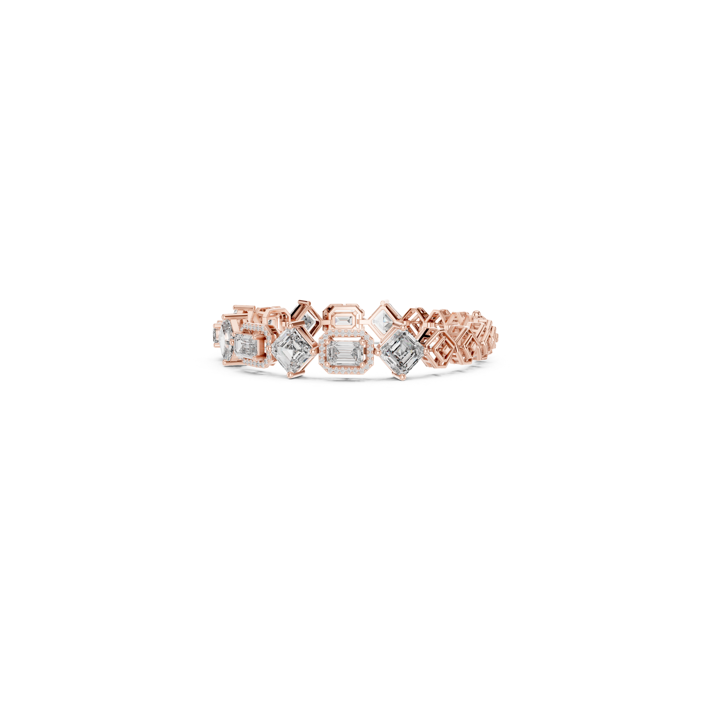 Round, Emerald & Radiant Diamond Bracelet | Luxury Tennis Style