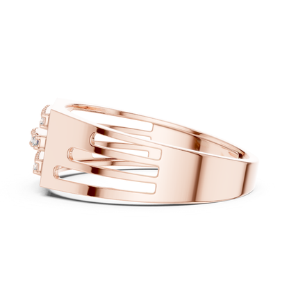 Round Cut Triple Row Men's Diamond Band | Modern Luxury Style