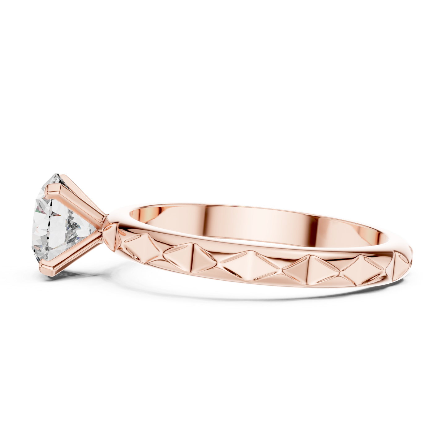 Round Diamond Pattern Band Ring | 18K Gold Fine Jewelry