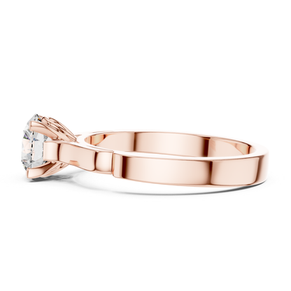 Round Diamond Structured Band Ring | 18K Gold Jewelry