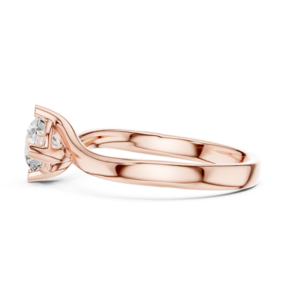 Round Cut Twist Solitaire Diamond Ring | Elegant Modern Style