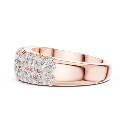 Multi Row Diamond Ring with Round Brilliant Elegance | Timeless Luxury