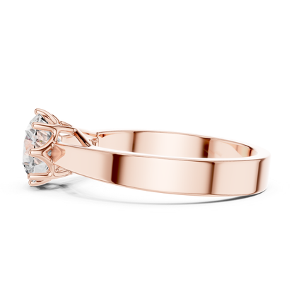 Round Diamond Solitaire Ring | 18K Gold Fine Jewelry