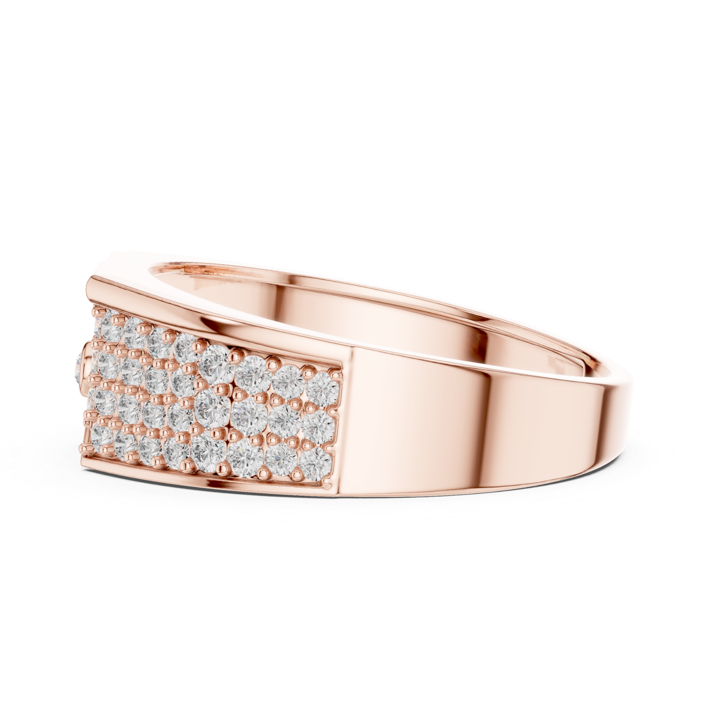 Round Diamond Luxury Band | Modern White Gold Statement Style