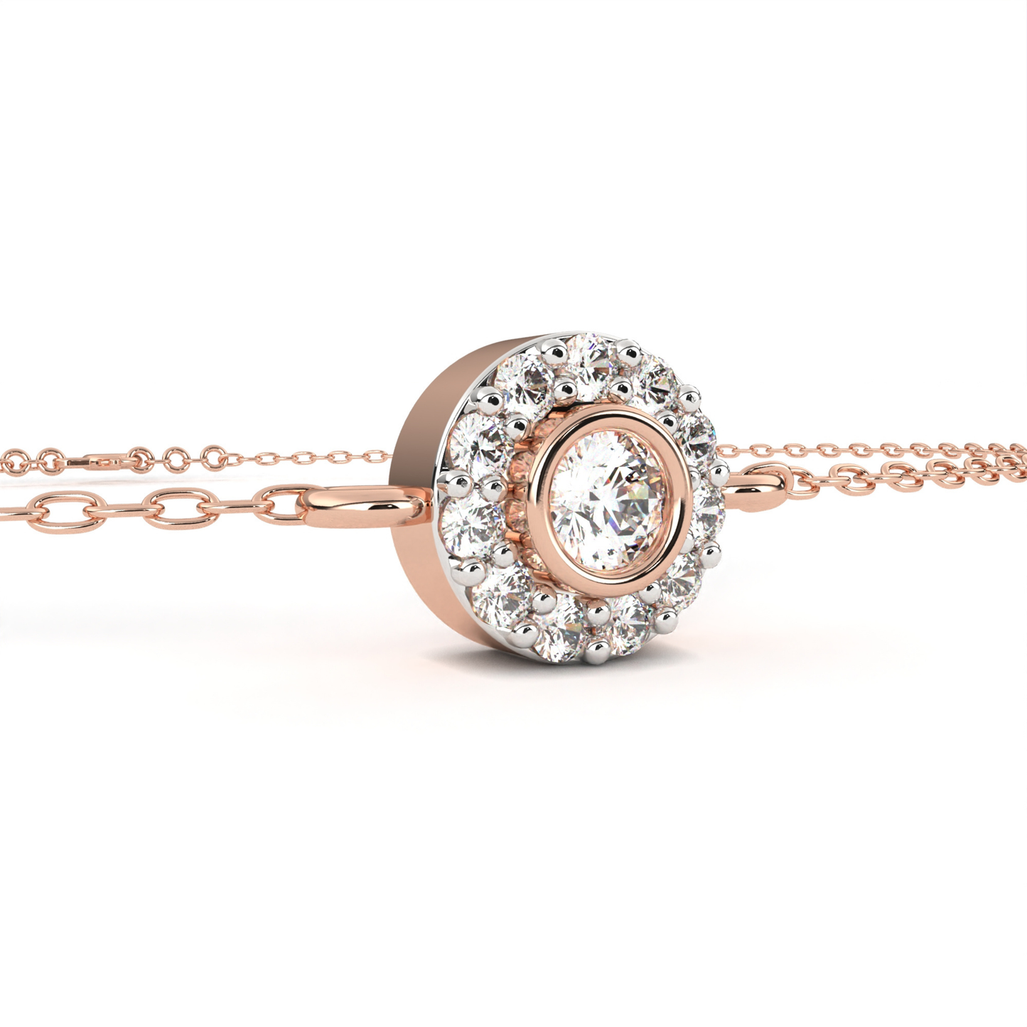 Radiant Halo Diamond Bracelet