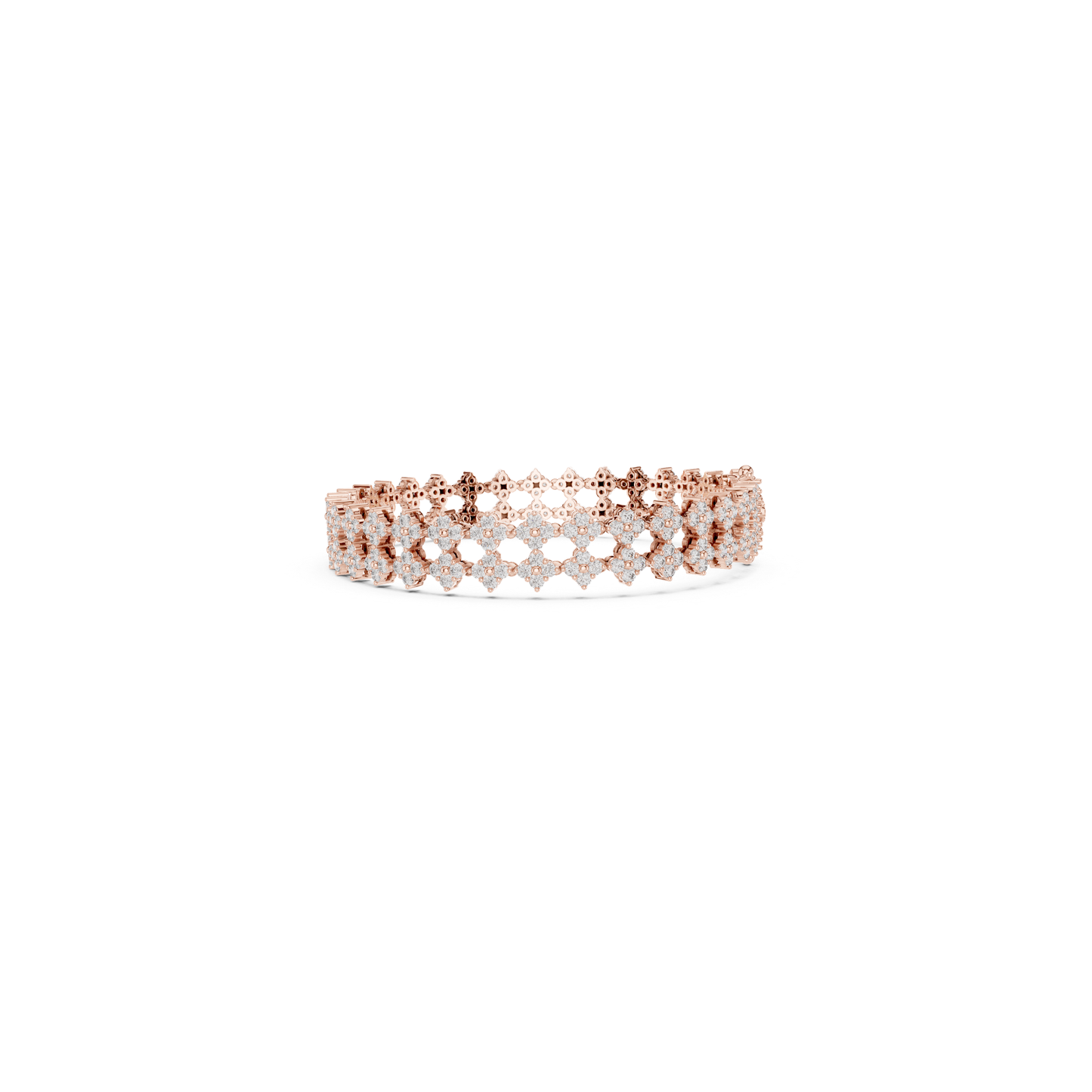 Luxury Diamond Tennis Bracelet | Elegant Floral White Gold Style