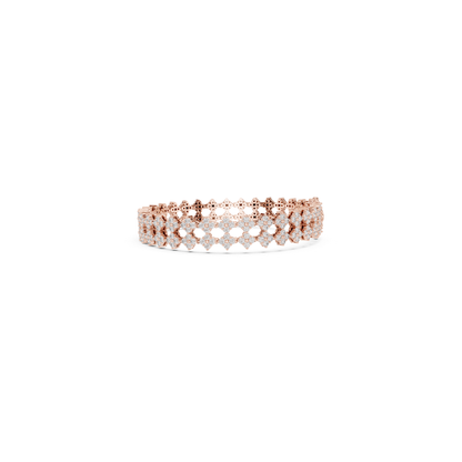 Luxury Diamond Tennis Bracelet | Elegant Floral White Gold Style