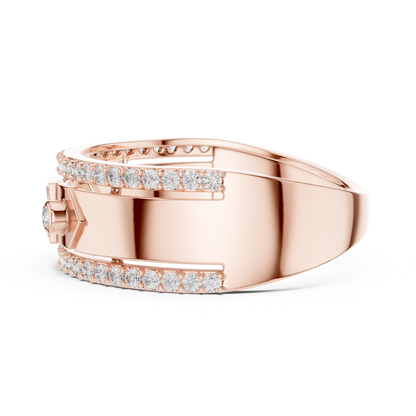 Luxury Diamond Square Center Band Rings | Modern Statement Style