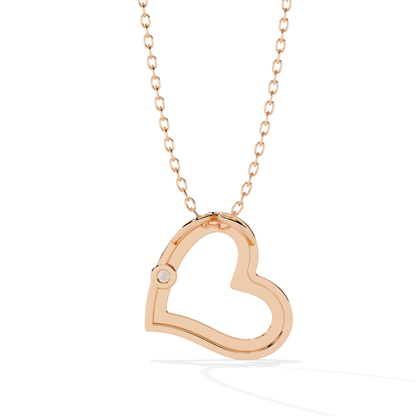 Side Accent Diamond Heart Pendant