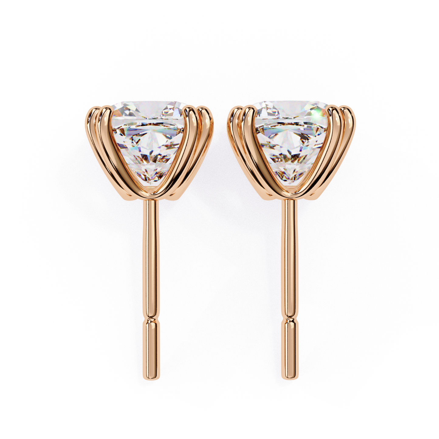 Real Lab Grown Diamond Gold Stud Earrings | Timeless Fine Jewelry