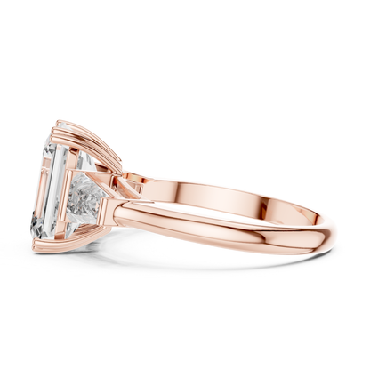 Emerald Cut Diamond Ring with Baguette Side Stones | Step-Cut Legacy