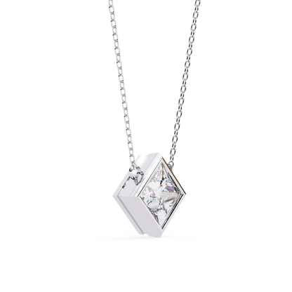 Princess cut Lab Grown Diamond Pendant With Chain