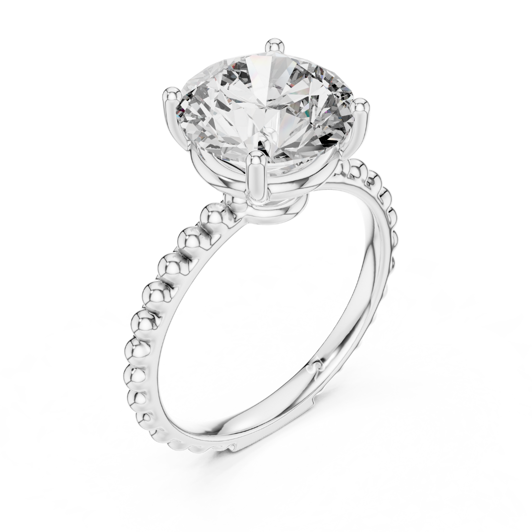 Bead band solitaire diamond ring angle view
Round solitaire diamond ring bead band angle
Solitaire diamond ring bead detail angle
Bead texture solitaire diamond ring side angle
Classic solitaire diamond ring angled profile
Bridal solitaire diamond ring bead band angle
Luxury solitaire diamond ring bead design angle
Minimal solitaire diamond ring angle look
Fine solitaire diamond ring bead band view
Solitaire diamond ring bead style angle