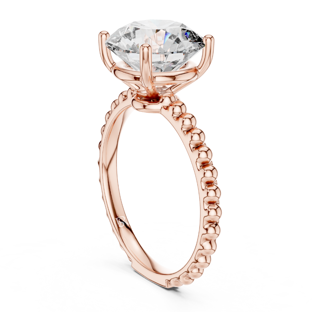 Beaded band solitaire diamond ring side view
Solitaire diamond ring beaded band profile
Round solitaire diamond ring bead shank
Bead work solitaire diamond ring side
Classic solitaire diamond ring beaded band
Bridal solitaire diamond ring bead detail
Fine solitaire diamond ring beaded side
Beaded style solitaire diamond ring profile
Solitaire diamond ring bead band design
Elegant solitaire diamond ring side angle