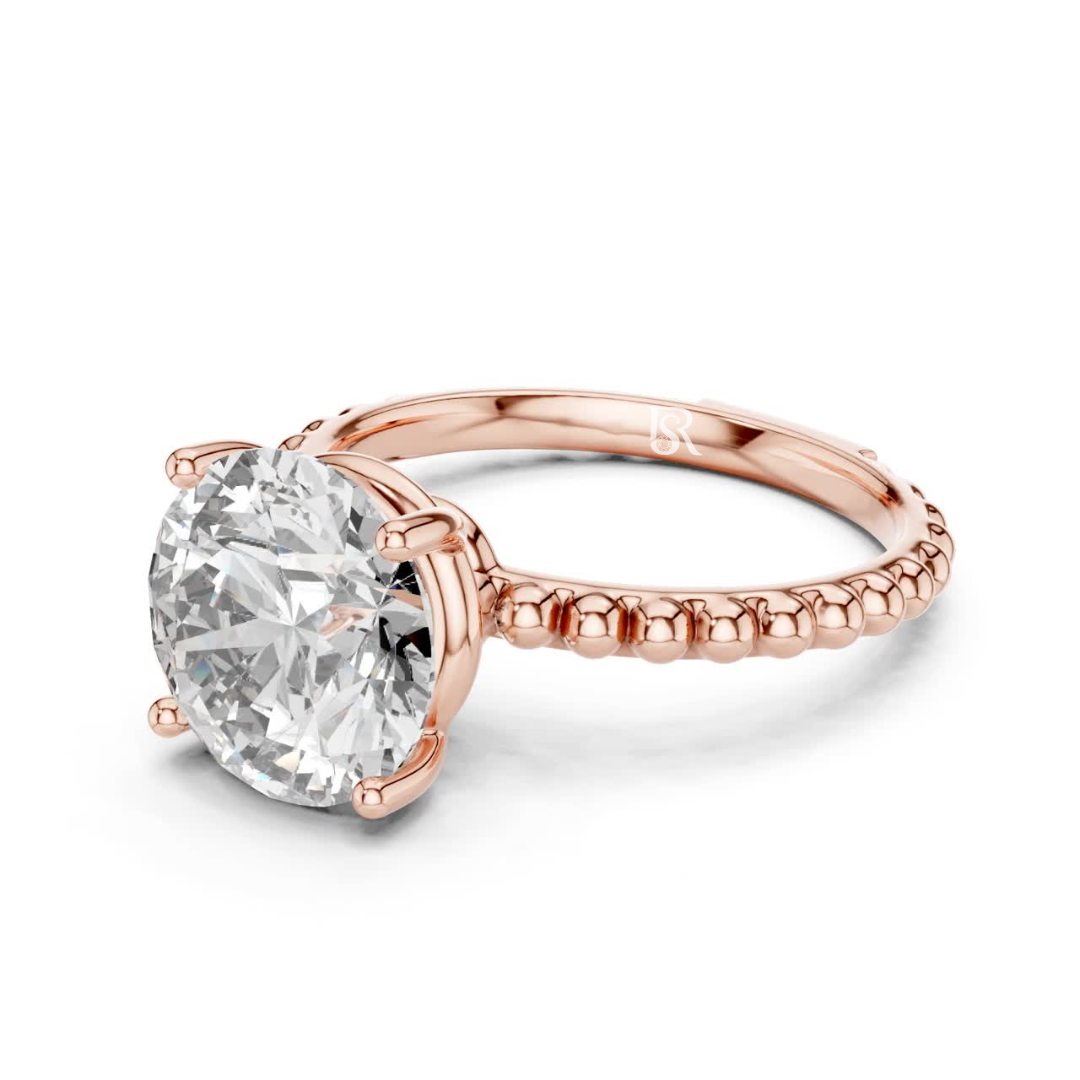 Beaded shank solitaire diamond ring view
Solitaire diamond ring beaded band angle
Round solitaire diamond ring beaded shank
Bead band solitaire diamond ring side
Bridal solitaire diamond ring beaded band
Fine solitaire diamond ring bead shank
Classic solitaire diamond ring beaded view
Beaded band solitaire diamond ring detail
Solitaire diamond ring bead work band
Elegant solitaire diamond ring beaded side