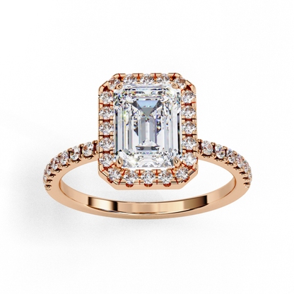 Emerald ring view
Ring with centre stone
Rectangular cut ring
Front stone design
Rose tone band ring
Stone ring front look
Halo ring design
Simple band ring
Centre stone front view
Rectangular stone front ring