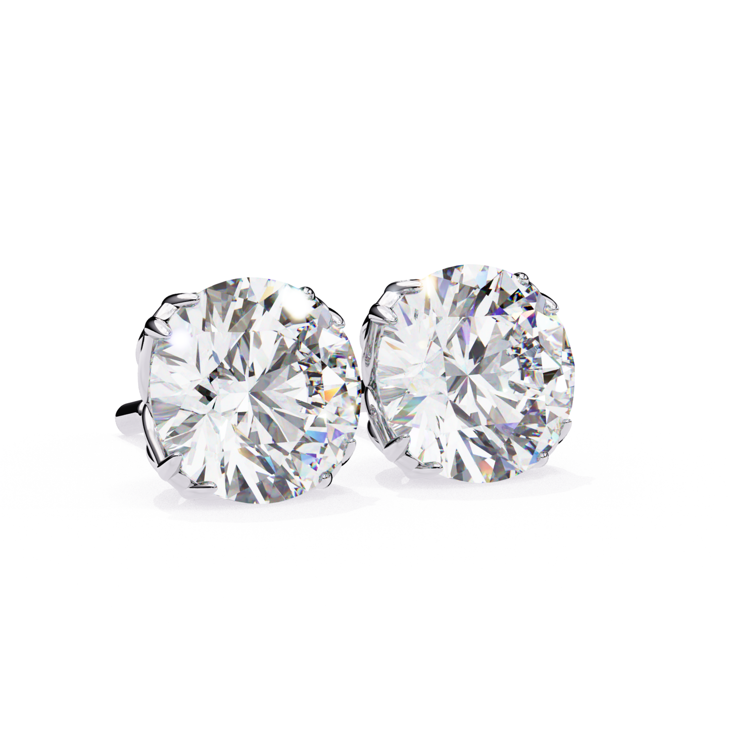 Classic round diamond stud earrings in gold designed for everyday comfort