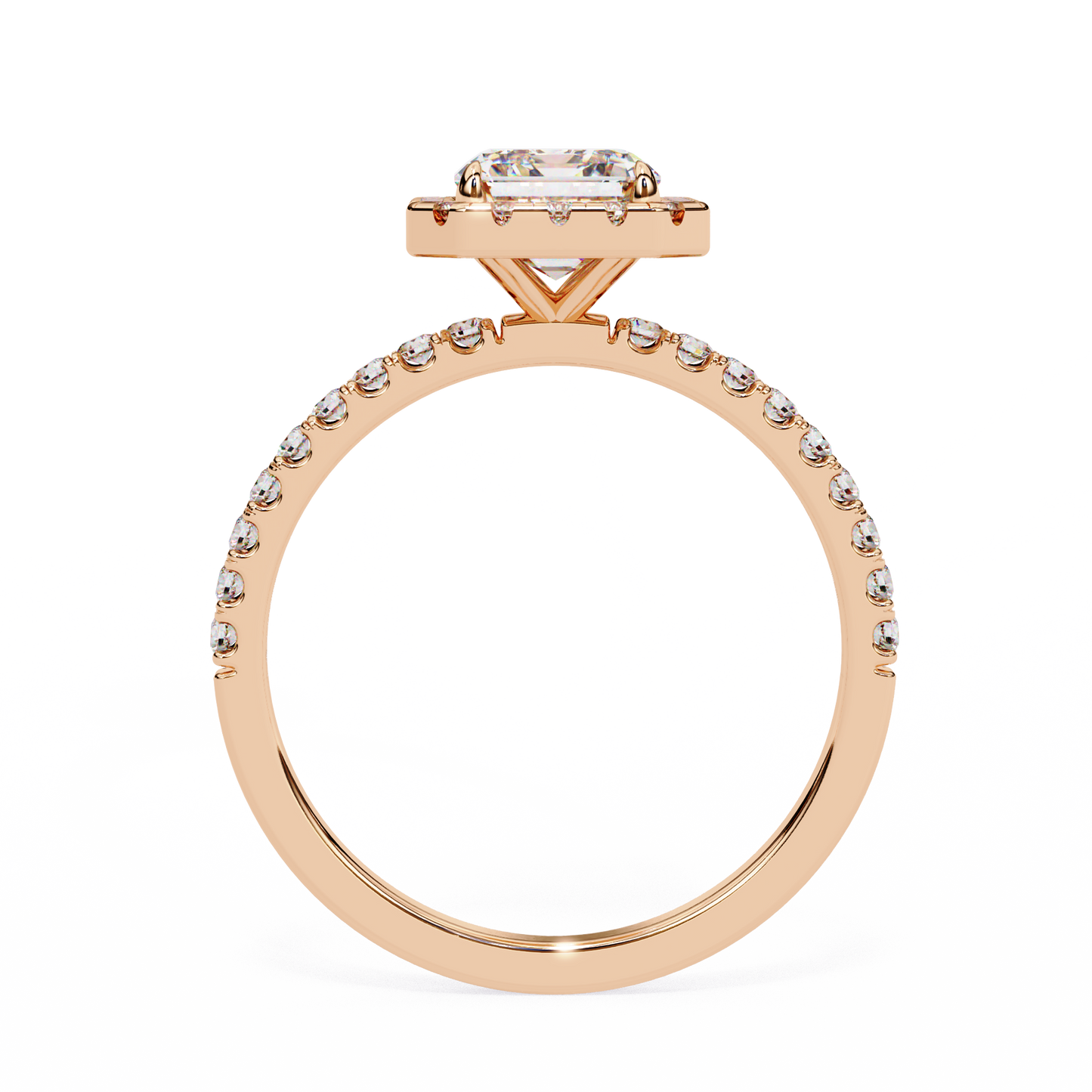 Elegance Crown Diamond Ring in  Rose Gold