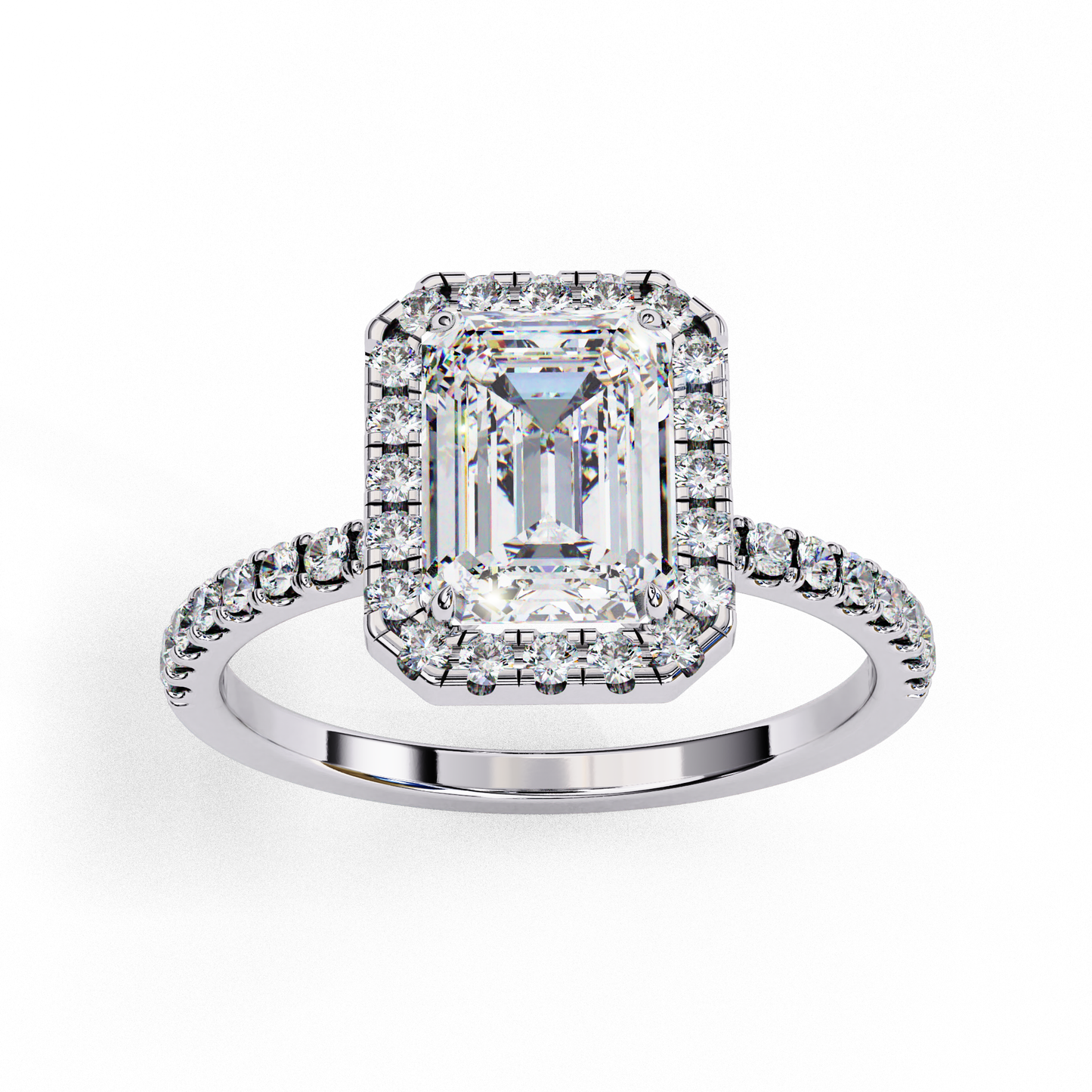 Elegance Crown Diamond Ring in White Gold