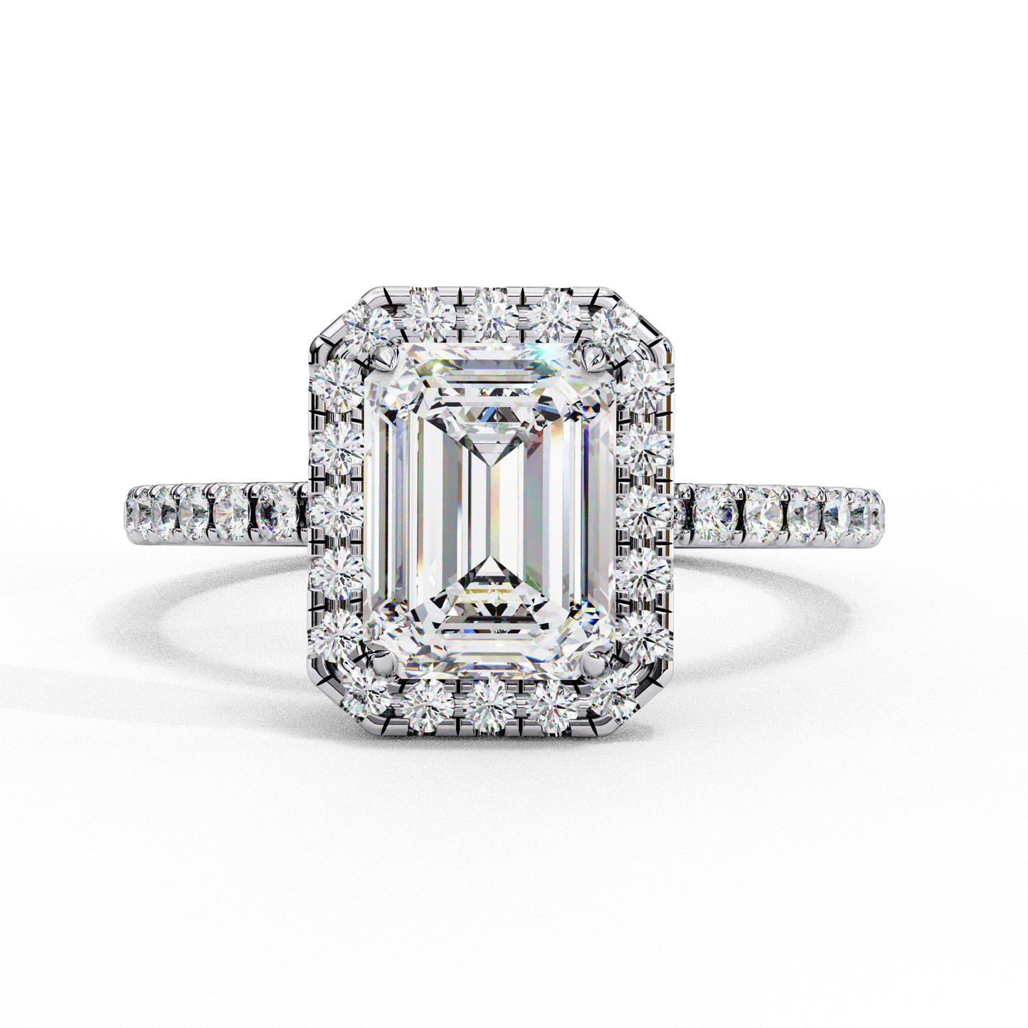 Elegance Crown Diamond Ring in White Gold