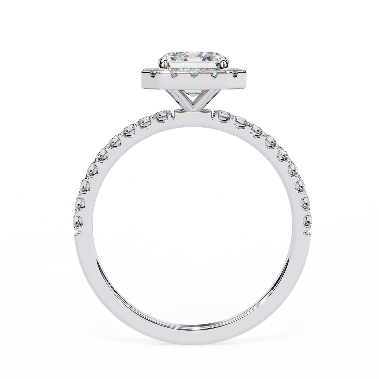 Elegance Crown Diamond Ring in White Gold