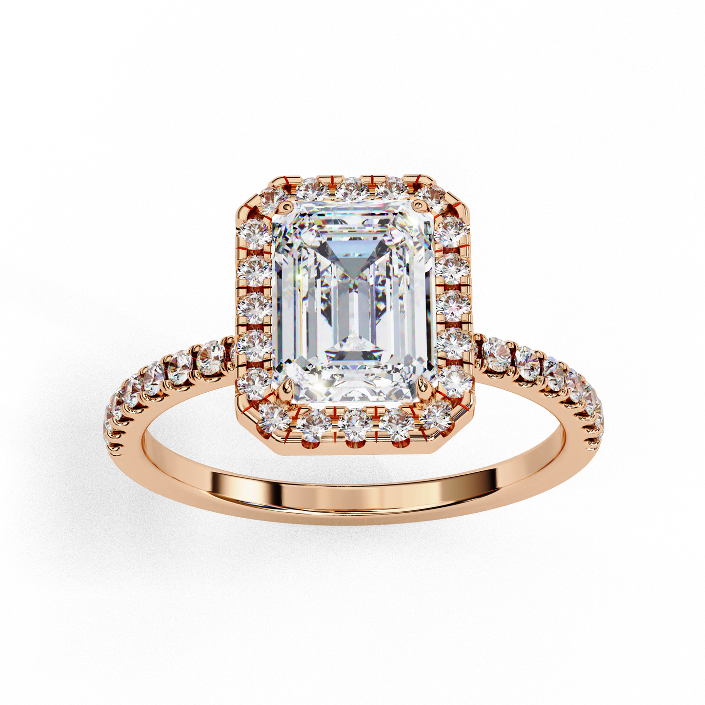 Elegance Crown Diamond Ring in  Rose Gold