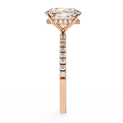 Radiance Oval Halo Ring in Rose Gold