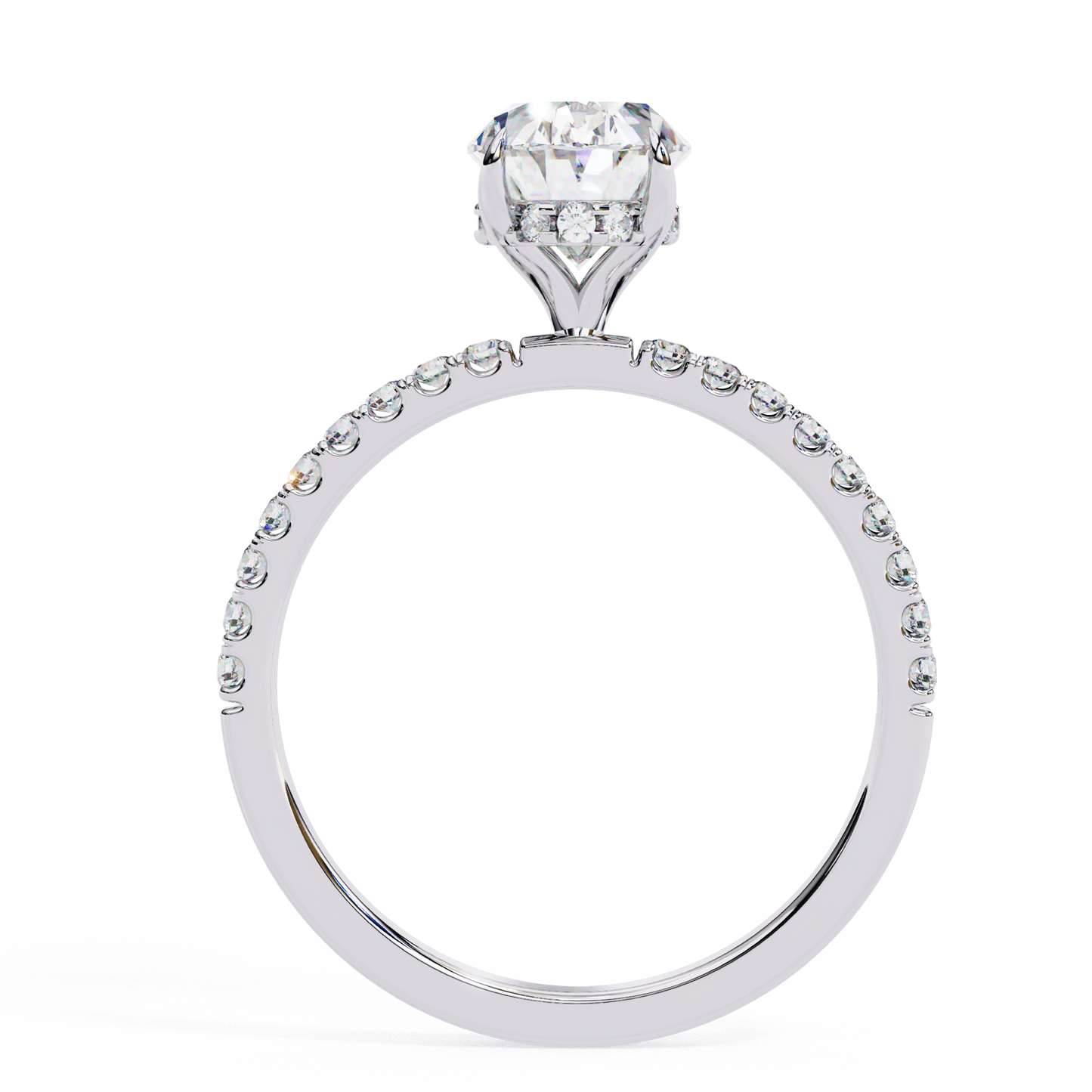 Radiance Oval Halo Ring in White Gold