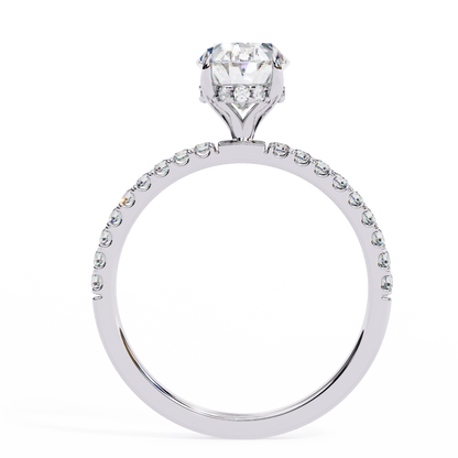 Radiance Oval Halo Ring in White Gold