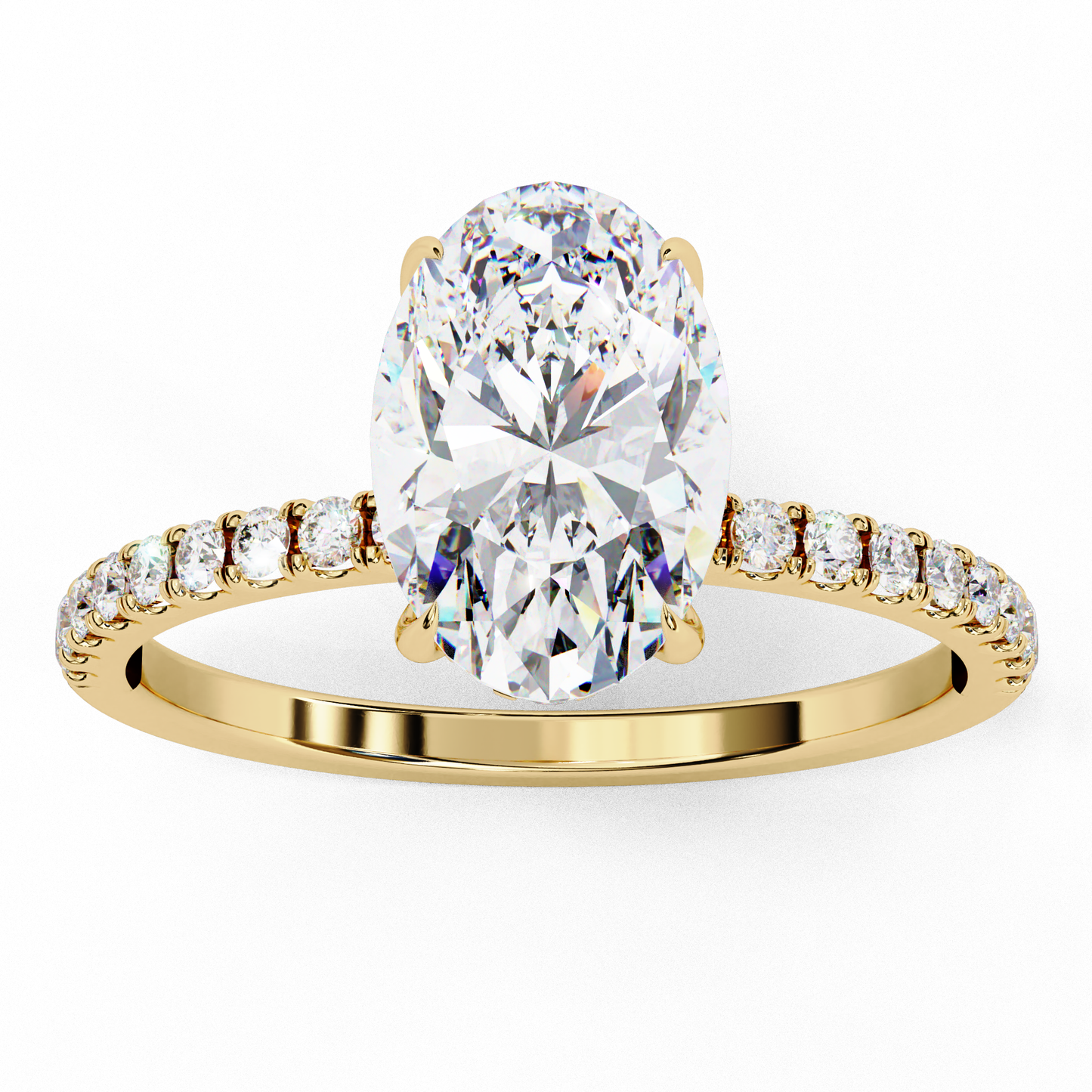 Radiance Oval Halo Ring in Yellow Gold