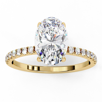 Radiance Oval Halo Ring in Yellow Gold