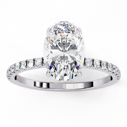 Radiance Oval Halo Ring in White Gold